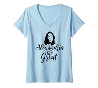 Donna Alessandria LA Grande Ocasio-Cortez Feminista AOC Meme Maglietta con Collo a V