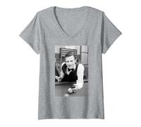 Donna Alex Higgins Due Volte Campione del Mondo di Snooker 1969 Maglietta con Collo a V