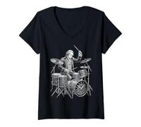 Donna Alexander Hamilton Batteria Maglietta con Collo a V