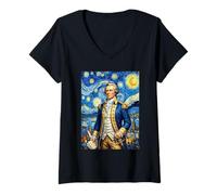Donna Alexander Hamilton Stati Uniti Maglietta con Collo a V