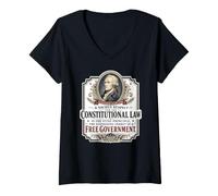 Donna Alexander Hamilton US Costituzione Libera Governo Citazione Maglietta con Collo a V