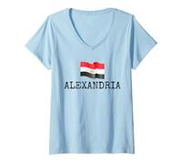 Donna Alexandria City Egypt Country Family Trip Travel Uomo Donna Maglietta con Collo a V