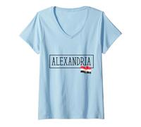 Donna Alexandria City Egypt Country Family Trip Travel Uomo Donna Maglietta con Collo a V