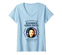 Donna Alexandria Ocasio-Cortez AOC 48 ° Presidente Inauguration Maglietta con Collo a V