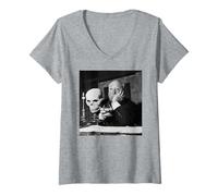 Donna Alfred Hitchcock Maestro del Regista di Suspense Psycho Maglietta con Collo a V
