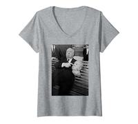 Donna Alfred Hitchcock Master of Suspense Il Regista degli Uccelli Maglietta con Collo a V