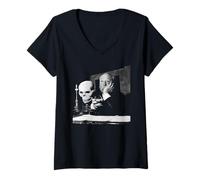 Donna Alfred Hitchcock Psycho Film Master of Suspense Regista Maglietta con Collo a V