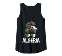 Donna Algeria Girl Disordinato Capelli Bun Design Orgoglioso Algerino Donne Canotta