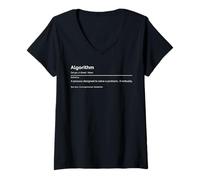 Donna Algoritmo Definizione Divertente Problem Solving Programmatore Umorismo Maglietta con Collo a V