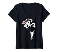 Donna Alice Gothic Angelo che soffia baci gotico angelo Maglietta con Collo a V