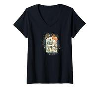 Donna Alice nel paese delle meraviglie Caterpillar da illustrazione vintage Maglietta con Collo a V