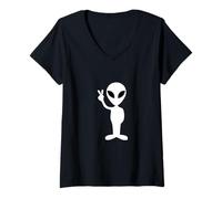 Donna Alien Disclosre/UFO o UAP Peace Sign Crop Circle Design Maglietta con Collo a V