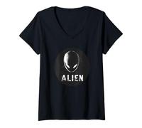 Donna Alien Graphic per un'avventura nell'era spaziale Maglietta con Collo a V