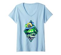 Donna Alien Invasion Rapimento Divertimento Extraterrestri UFO Alieni Maglietta con Collo a V