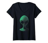 Donna Alien UFO Visit Area 51 Extraterrestrial Species Planet Maglietta con Collo a V
