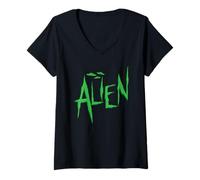 Donna Alieno con UFO Maglietta con Collo a V