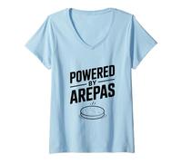 Donna Alimentato da Arepas Passionate Foodie Fun Maglietta con Collo a V