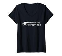 Donna Alimentato da Astrophage Sci Fi Reader Space Science Design Maglietta con Collo a V