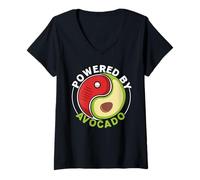 Donna Alimentato da Avocado Guac Guacamole Keto Avocado Lover Maglietta con Collo a V