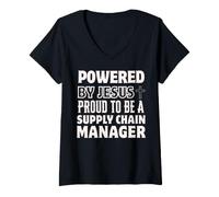 Donna Alimentato da Jesus Proud per Essere Il Supply Chain Manager Christian Maglietta con Collo a V