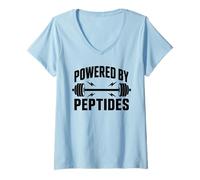 Donna Alimentato da Peptidi Stack Fitness Biohacker Gym Science Bro Maglietta con Collo a V