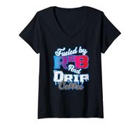 Donna Alimentato da Rnb e Drip Coffee Maglietta con Collo a V