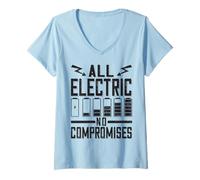 Donna all Electric Not compromises per Auto Elettriche A Ventola Maglietta con Collo a V