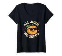 Donna All Juice No Seeds - Vasectomia da uomo divertente Maglietta con Collo a V