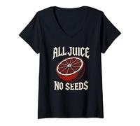 Donna All Juice No Seeds - Vasectomia da uomo divertente Maglietta con Collo a V