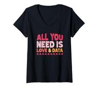 Donna all You Need Is Love And Data Maglietta con Collo a V