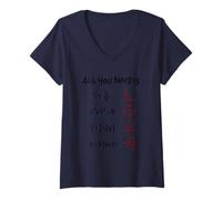 Donna all You Need Is Love Equazioni Matematica Nerd Maglietta con Collo a V