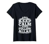 Donna Allah è Il Mio re Tshirt, Allah è Grande Maglietta Maglietta con Collo a V