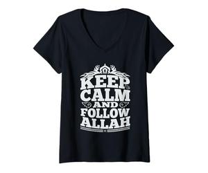 Donna Allah è Il Mio re Tshirt, Allah è Grande Maglietta Maglietta con Collo a V