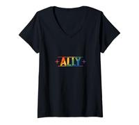 Donna Alleato LGBTQ Maglietta con Collo a V