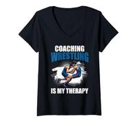 Donna Allenatore di Wrestling Maglietta con Collo a V