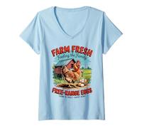 Donna Allevare polli per la famiglia - Homesteader Life Maglietta con Collo a V