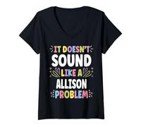 Donna Allison Personalized Women's Gift Custom Allison Maglietta con Collo a V