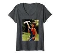 Donna allo allo allo Vicki Michelle Yvette Carte-Blanche Attore Comico Maglietta con Collo a V