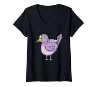 Donna Allodola curiosa Maglietta con Collo a V