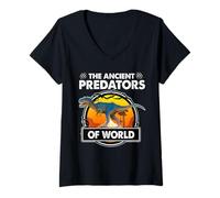 Donna Allosaurus The Ancient Predators of World Dinosaurs Lover Maglietta con Collo a V