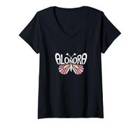Donna Alondra Butterfly - Personalizzato Carino Nome Word Art Maglietta con Collo a V