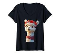 Donna Alpaca Llama Hike Zoo Life Is Better With Alpaca Maglietta con Collo a V