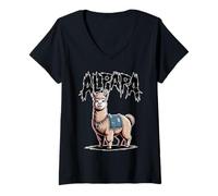 Donna Alpapa Best Dad Father's Day Alpaca Maglietta con Collo a V