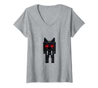 Donna Alpha Wolf 99 Notti Halloween Gamer nella Foresta Gioco Maglietta con Collo a V