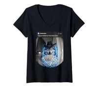 Donna Alpha Wolf Sigma Wolf Motion Porta Anteriore Lone Wolf Maglietta con Collo a V