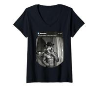Donna Alpha Wolf Sigma Wolf Motion Porta Anteriore Lone Wolf Maglietta con Collo a V
