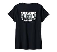 Donna Alternative Rock_Grunge_001_Back Printed Maglietta con Collo a V