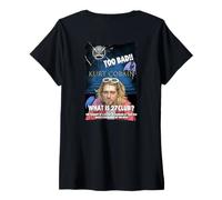 Donna Alternative Rock_Grunge_003_Back Printed Maglietta con Collo a V