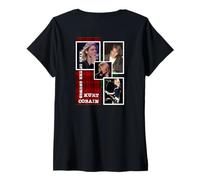 Donna Alternative Rock_Grunge_009_Back Printed Maglietta con Collo a V