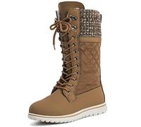 Donna Alto Durevole Pelliccia Ecologica Inverno Pioggia La Neve Impermeabile All'Aperto Vitello Stivali - 6 - TAN39 AYC0537